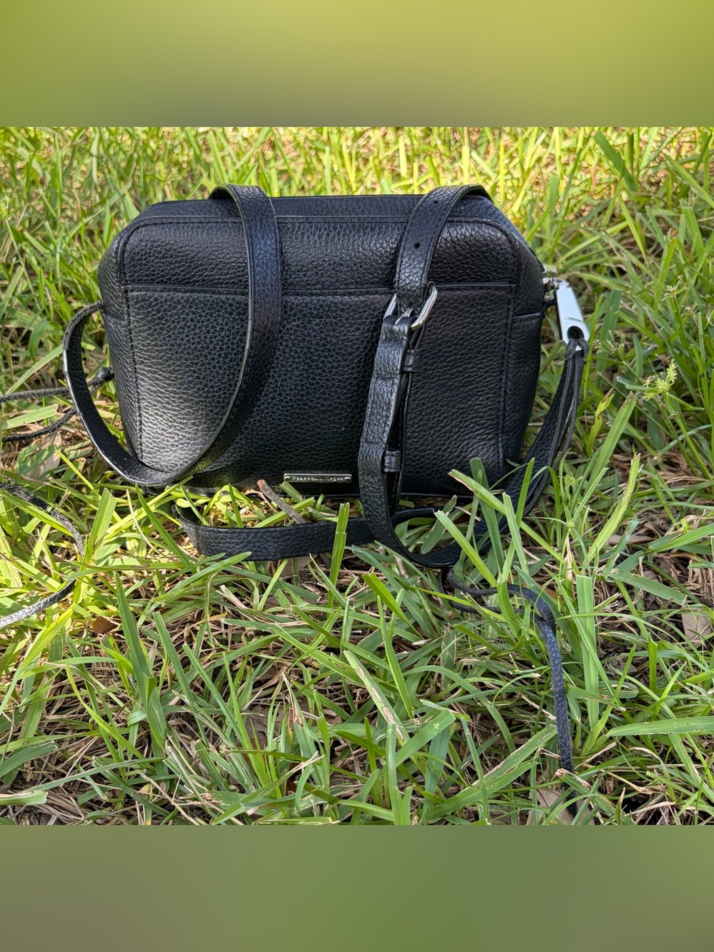 Rebecca Minkoff Black Pebbled Leather Messenger Crossbody
